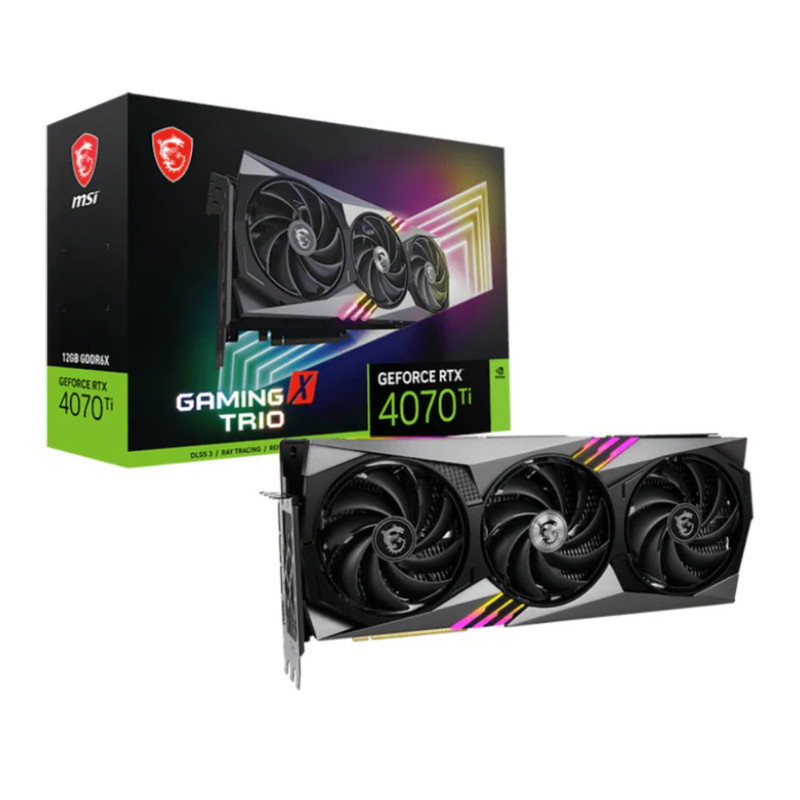 MSI GeForce RTX 4070 Ti Gaming X TRIO 12G GDDR6 Graphics Card - Black - كرت الشاشة